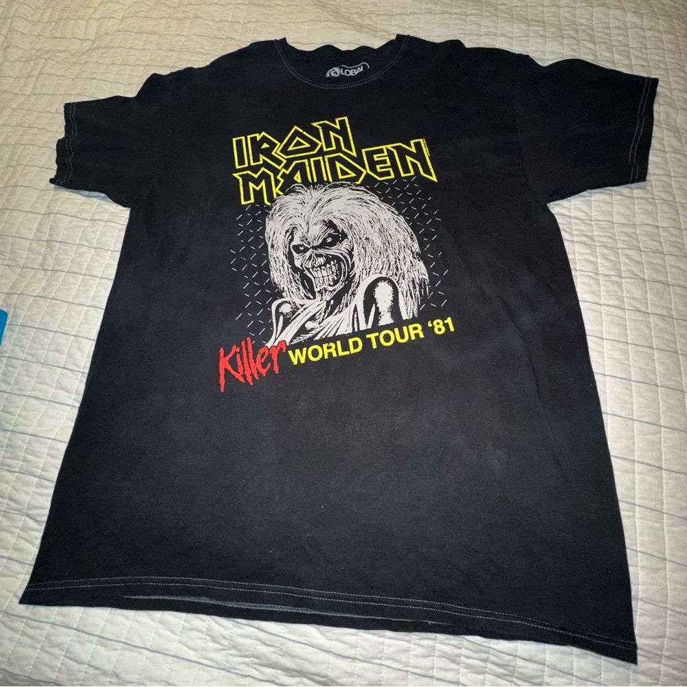 Iron Maiden Killer World Tour‎ 81 Graphic T-Shirt Mens Medium Black Cotton Tee